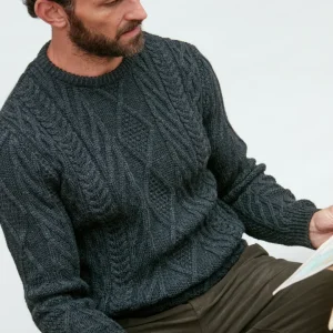 Mens Chunky Merino Wool Cable Jumper