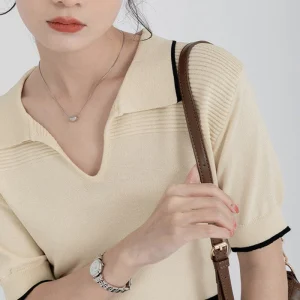 Polo Collar Silk Knitted
